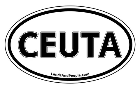 Ceuta Sticker Oval Black and White