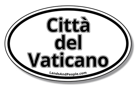 Città del Vaticano, Vatican City in Italian, Car Sticker Oval