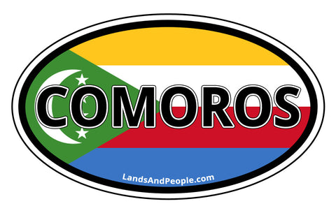 Comoros Flag Car Sticker Decal Oval