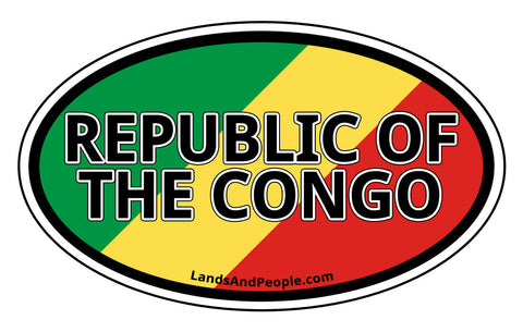 Republic of the Congo Flag Sticker Decal Oval