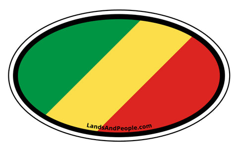 Republic of the Congo Flag Sticker Decal Oval