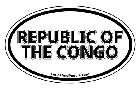Republic of the Congo Sticker Decal Oval Black and White