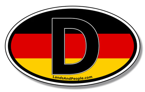 D Deutschland German Flag Car Vinyl Sticker Oval