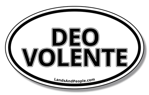 Deo Volente, God Willing in Latin, Sticker Decal Oval