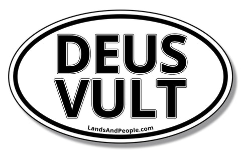 Deus Vult, "God Wills It" in Latin, Sticker Decal Oval