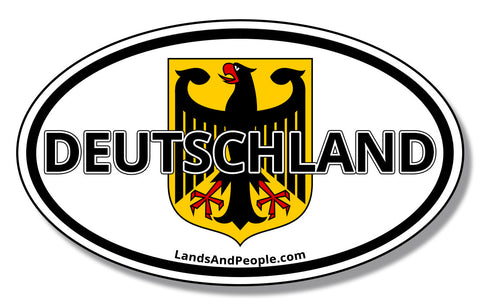 Deutschland German Flag and Eagle Bundesadler Car Sticker Oval