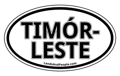 Timór-Leste East Timor Car Sticker Oval Black and White