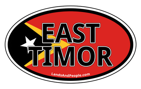 Timor Leste East Timor Flag Car Sticker Oval