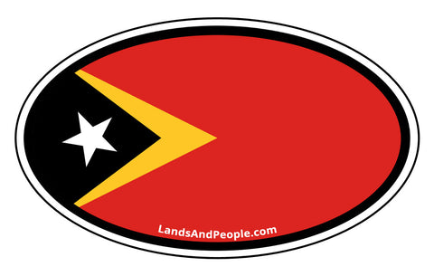 Timor Leste East Timor Flag Car Sticker Oval