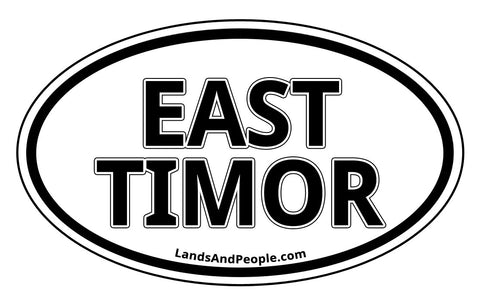 East Timor Car Sticker Oval Black and White