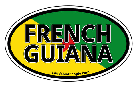 French Guiana Sticker Oval