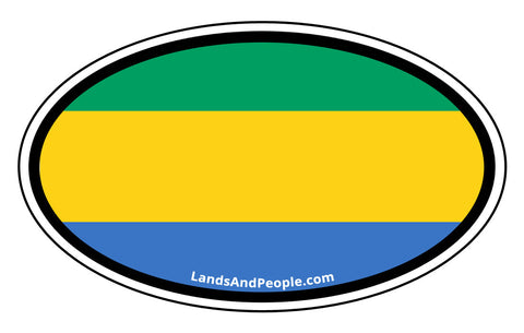 Gabon Flag Sticker Oval