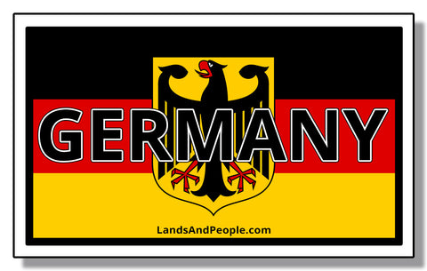 German Flag Eagle Bundesadler Federal Republic Car Sticker Rectangle