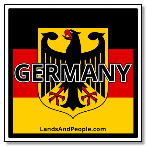 German Flag Eagle Bundesadler Federal Republic Car Sticker Square