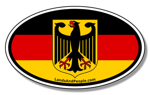 German Flag Eagle Bundesadler Federal Republic Car Sticker Oval