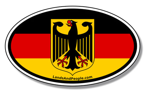 German Flag Eagle Bundesadler Federal Republic Car Sticker Oval