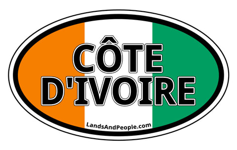 Côte d'Ivoire Ivory Coast Flag Sticker Decal Oval