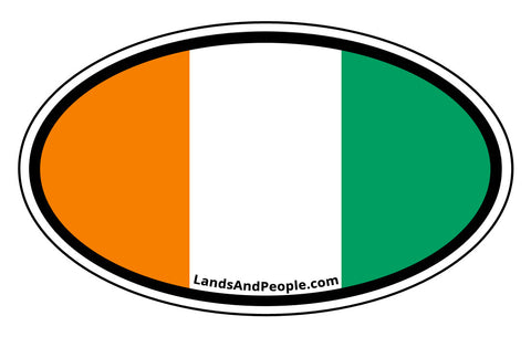 Côte d'Ivoire Ivory Coast Flag Sticker Decal Oval