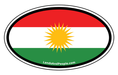 Kurdistan Flag Sticker Oval