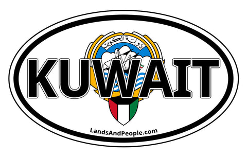 Kuwait Coat of Arms Car Sticker Oval