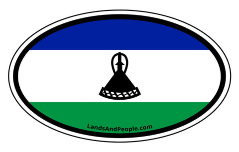 Lesotho Flag Sticker Oval