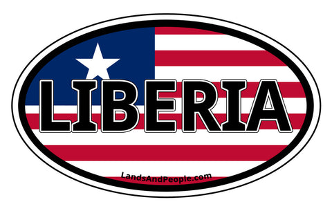 Liberia Flag Car Sticker Decal Oval