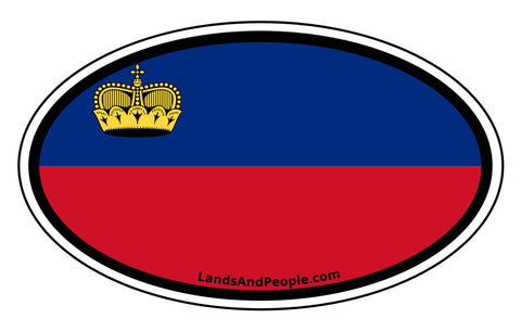 Liechtenstein Flag Car Sticker Decal Oval