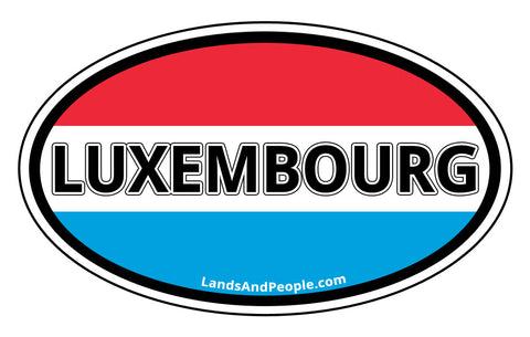 Luxembourg Flag Sticker Oval