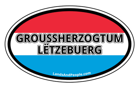 Groussherzogtum Lëtzebuerg Luxembourg Sticker Oval