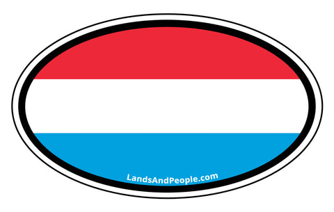 Luxembourg Flag Sticker Oval