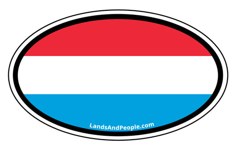 Luxembourg Flag Sticker Oval