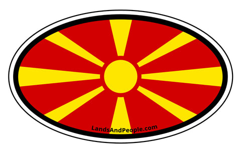 Macedonia Flag Car Sticker Decal Oval