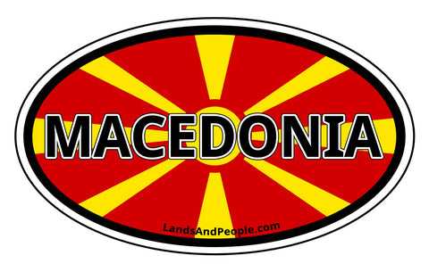 Macedonia Flag Car Sticker Decal Oval