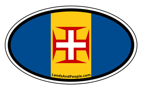 Madeira Flag Car Sticker Decal Oval
