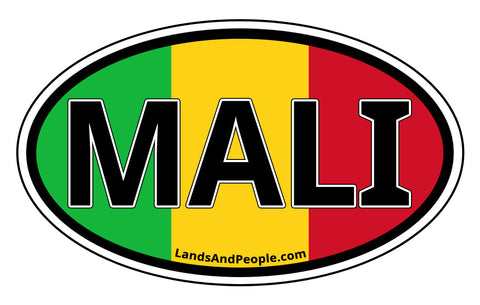 Mali Flag Sticker Oval