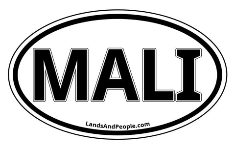 Mali Sticker Oval Black and White