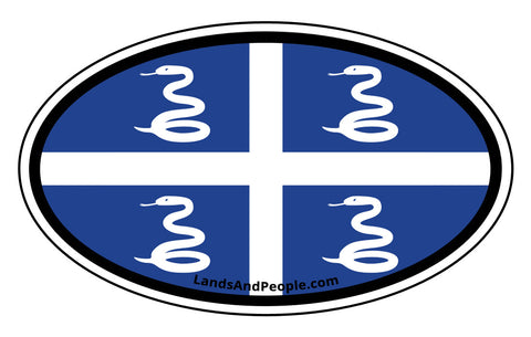 Martinique Snake Flag Car Bumper Sticker Decal