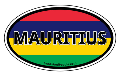 Mauritius Flag Car Bumper Sticker Decal Oval