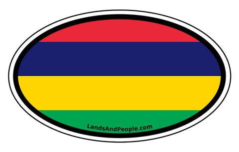 Mauritius Flag Car Bumper Sticker Decal Oval