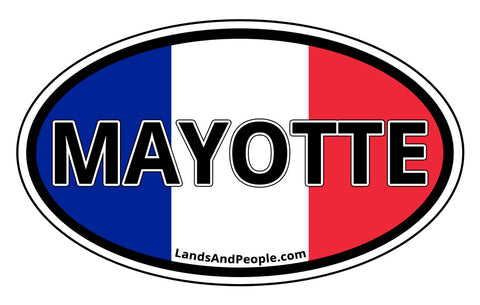 Mayotte, French Department in Indian Ocean, Car Bumper Sticker Oval