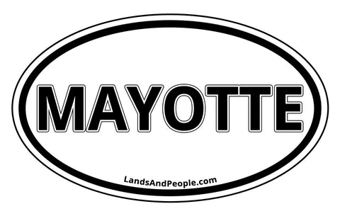 Mayotte, French Department in Indian Ocean, Car Bumper Sticker Oval
