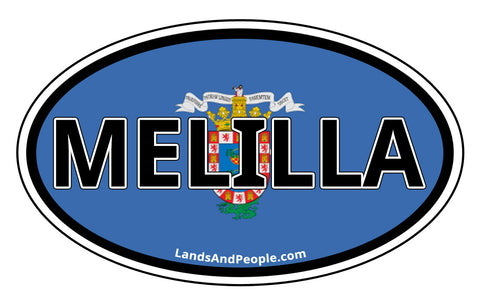 Melilla Flag Sticker Oval