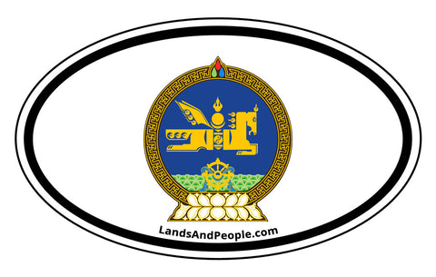 Mongolia Emblem Coat of Arms Car Sticker Oval