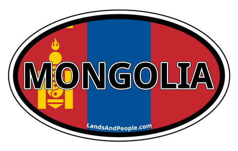 Mongolia Flag Car Sticker Oval
