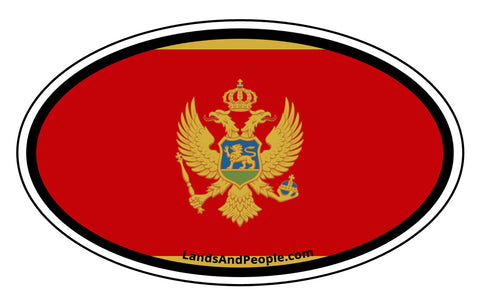 Montenegro Flag Sticker Decal Oval