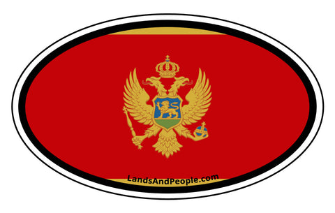 Montenegro Flag Sticker Decal Oval