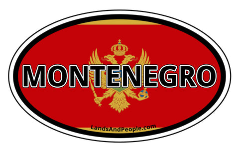 Montenegro Flag Sticker Decal Oval