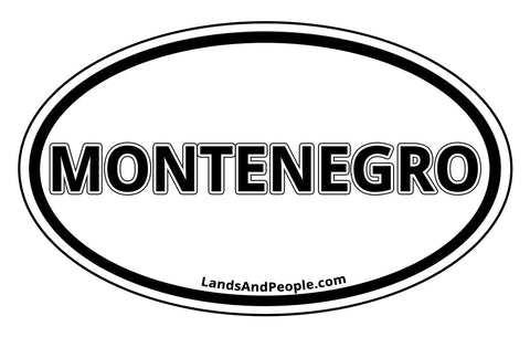 Montenegro Sticker Decal Oval Black and White