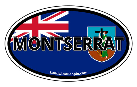 Montserrat Flag Car Bumper Sticker Decal