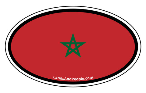 Morocco Flag Sticker Oval
